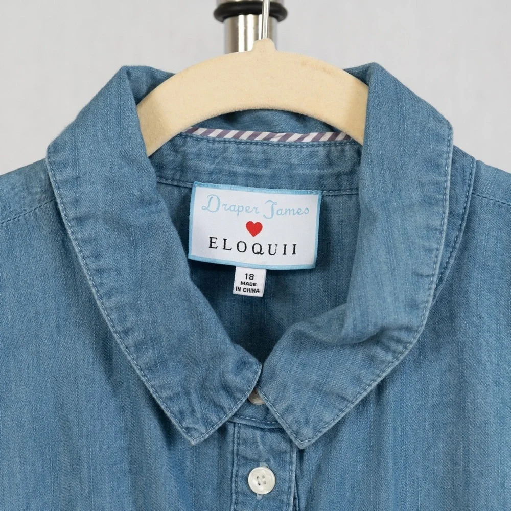 Draper James for EloquiiI Cold-Shoulder Button Down size 18 #1124 - Picture 4 of 8